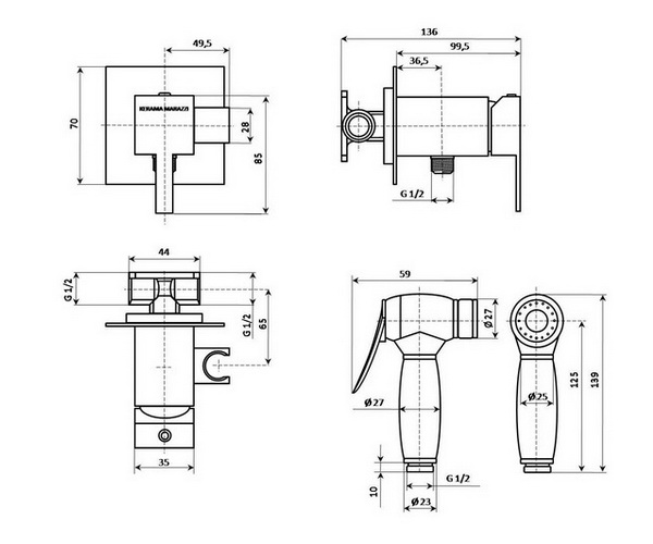 гигиенический набор KERAMA MARAZZI FIORETTO
